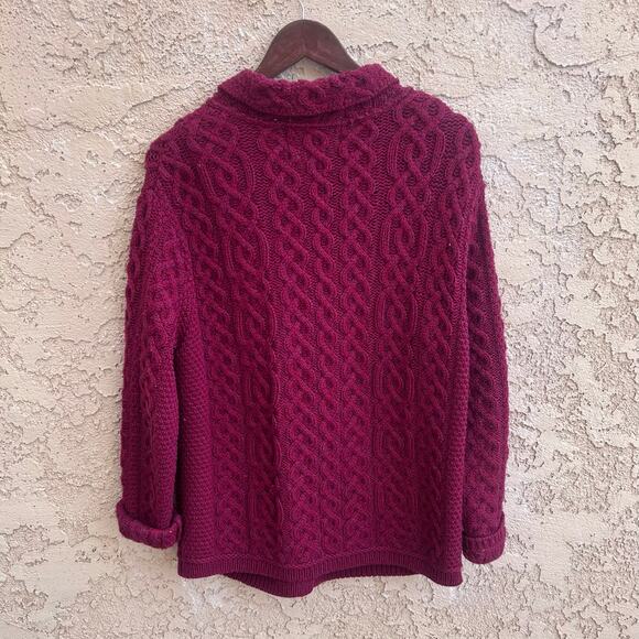 Aran Sweater Market Cable Knit Cardigan Size Women’s Medium - Picture 2 of 5